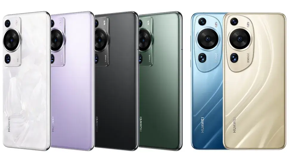 The P60 and P60 Pro come in four colors (left), while the P60 Art is available in two distinct finishes (right)