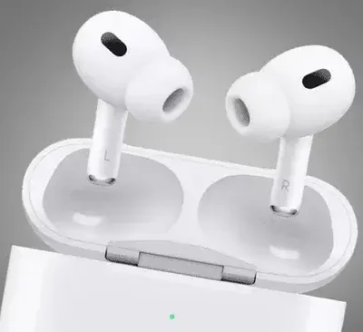 The current AirPods Pro 2 earbuds (above) still have Lightning-based charging