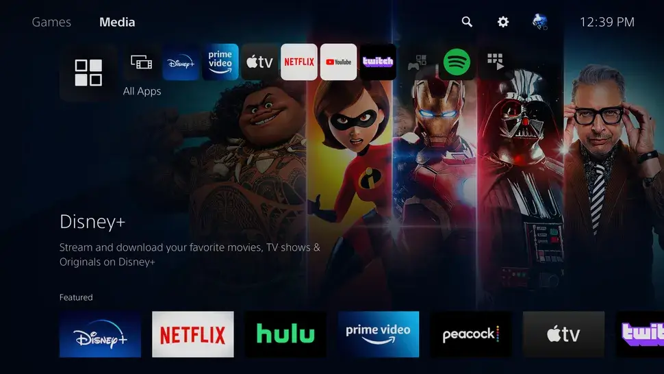 PS5 streaming video services and other apps