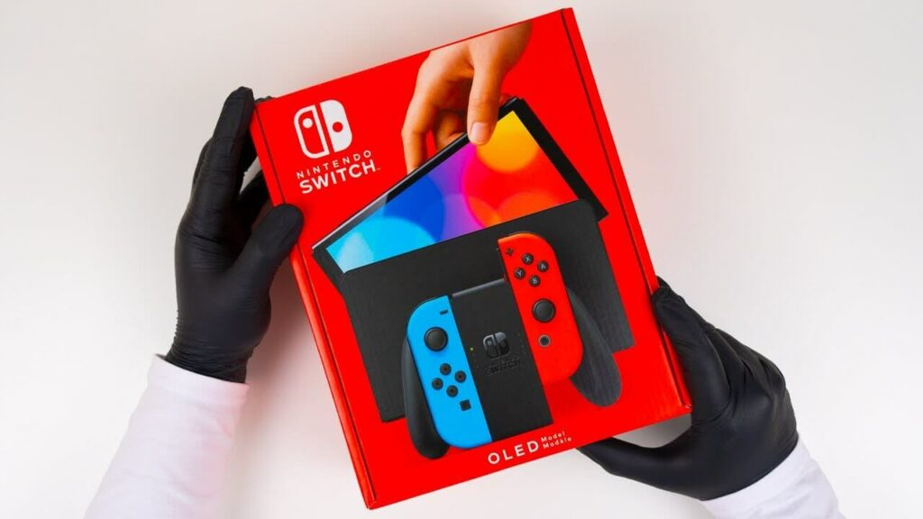 Nintendo Switch OLED Model Neon Blue Neon Red Unboxing