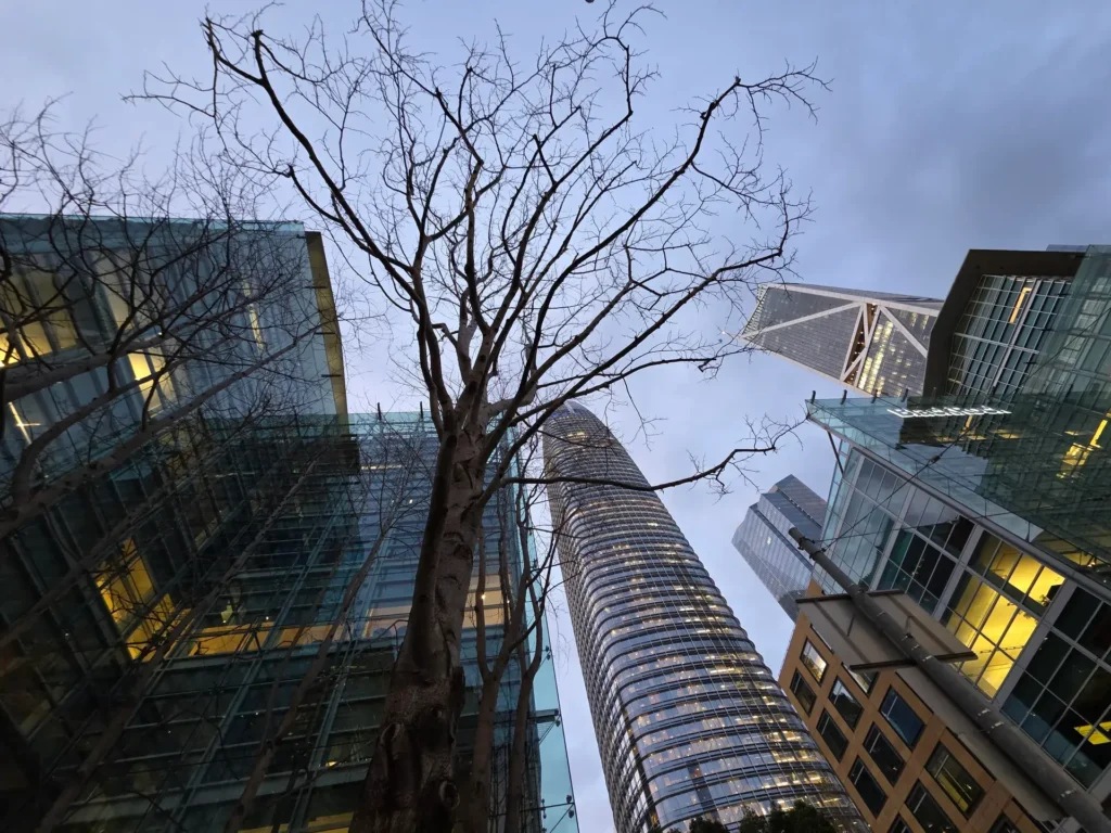 بررسی گوشی گلکسی اس 25 اولترا 8 I took this at the tail end of blue hour, and am impressed how the ultrawide camera handled the shadows in this dim scene