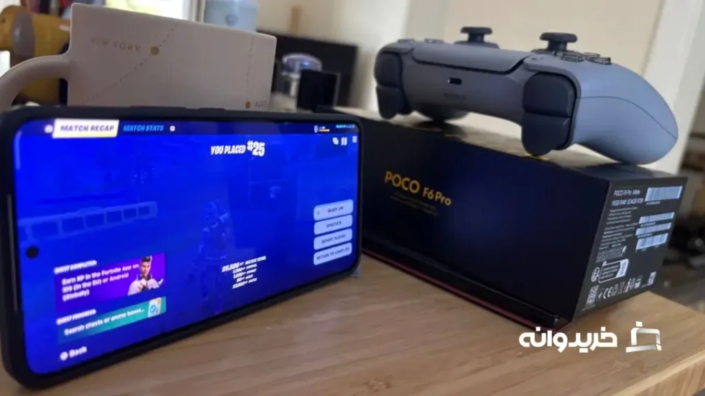 بررسی گوشی پوکو اف 6 پرو 21 Fortnite on the Poco F6 Pro with DualSense controller