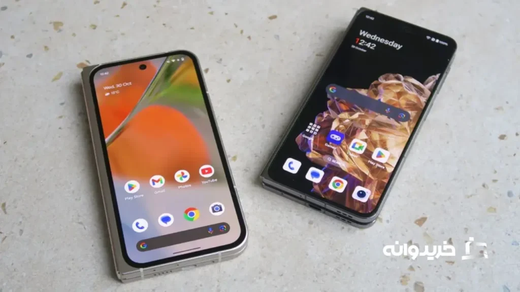 The Pixel 9 Pro Fold (left) and OnePlus Open (right) look normal when closed