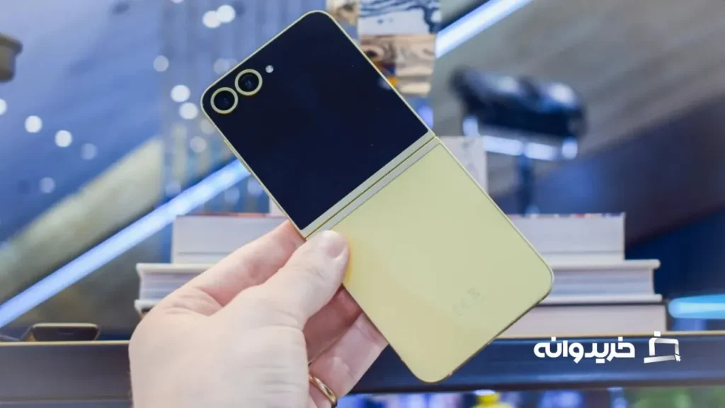 A Samsung Galaxy Z Flip 6 in Yellow