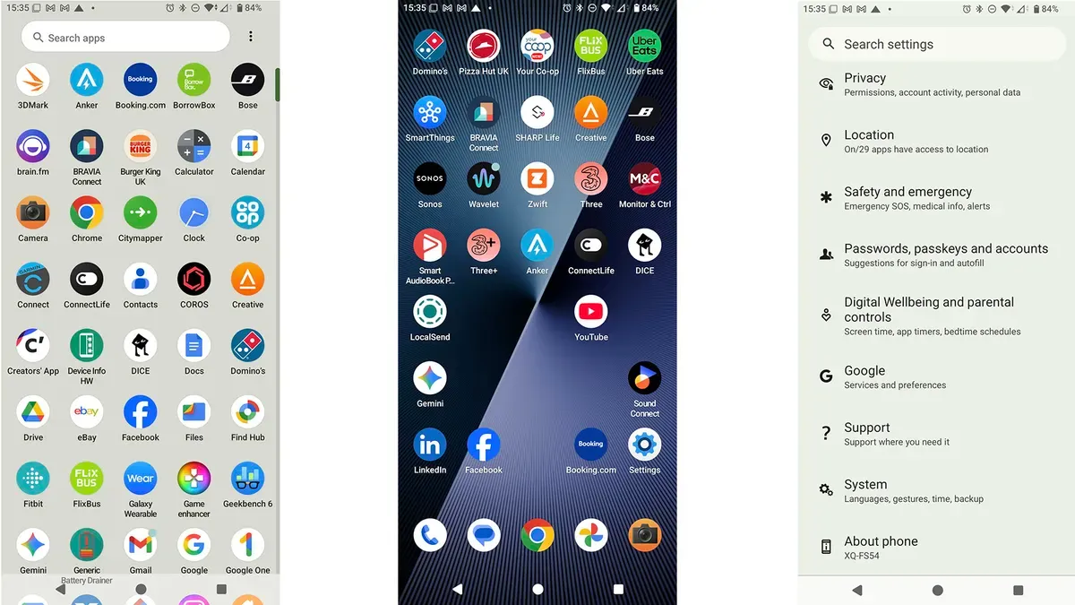 بررسی سونی اکسپریا ۱ VII: نرم‌افزار