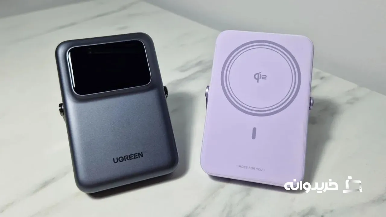پاوربانک بیسیم مغناطیسی Ugreen Uno با ظرفیت ۱۰۰۰۰ میلیآمپر ساعت و توان ۱۵ وات